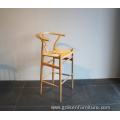 Modern ash solid wood Wishbone Bar Stool